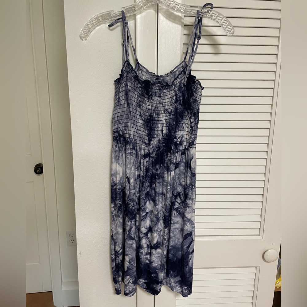 BECCA Blue and White Tie-Dye Dress / Coverup